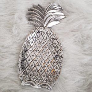 Beautiful Pineapple silver metal tray.